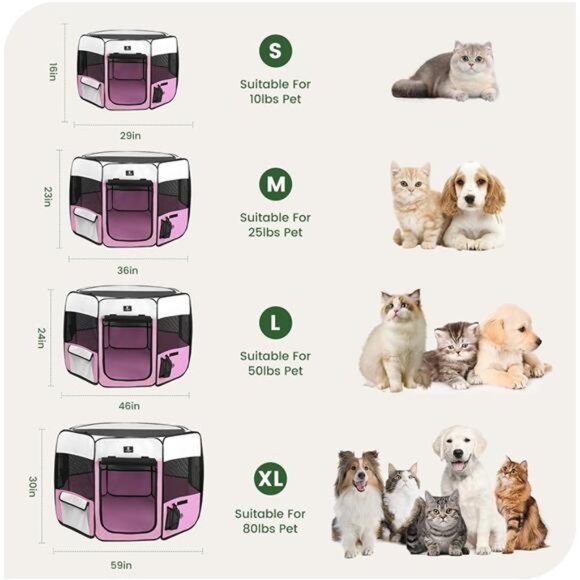 PET Dog Playpen Portable Pet Play Pens for Puppies, Cat, Rabbit, Chicks,Foldable - Picture 4 of 7